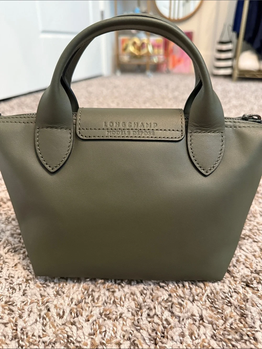 Longchamp Olive Green Mini Le Pliage Xtra Xs Top-Handle Crossbody